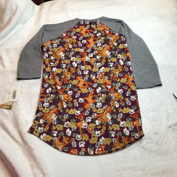 LuLaRoe Disney Bambi Randy Baseball Style Shirt Womens Size XSmall New With Tags - Picture 10 of 10